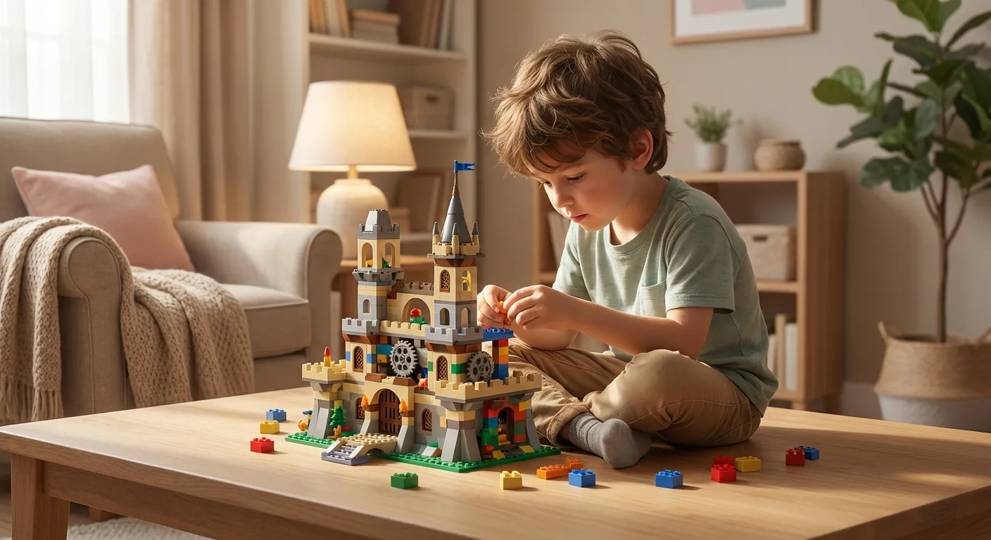 Child engaging in focused play, representing unique strengths