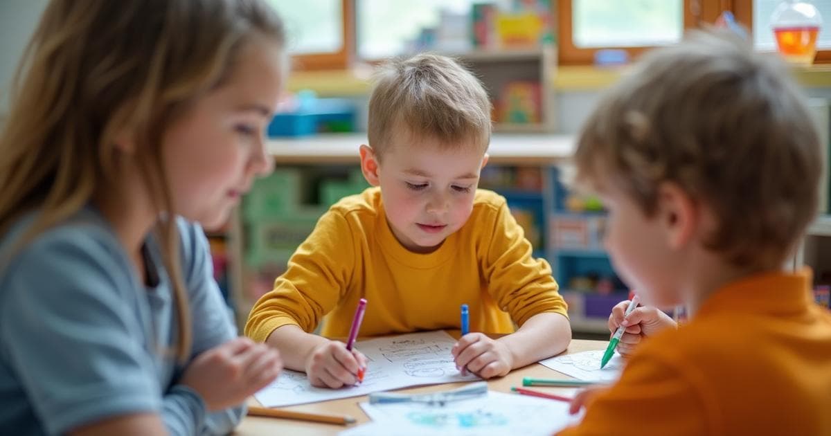 Child with autism participating in classroom activities