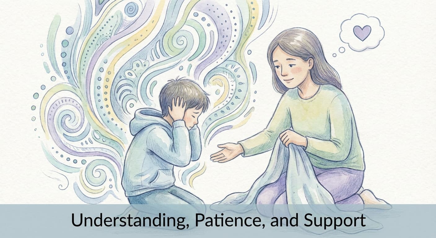 Illustration representing autism meltdowns and support