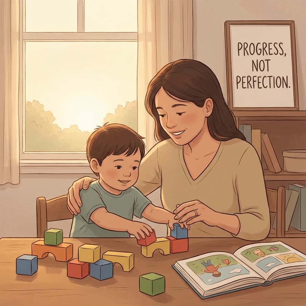 Illustration representing autism regression and support