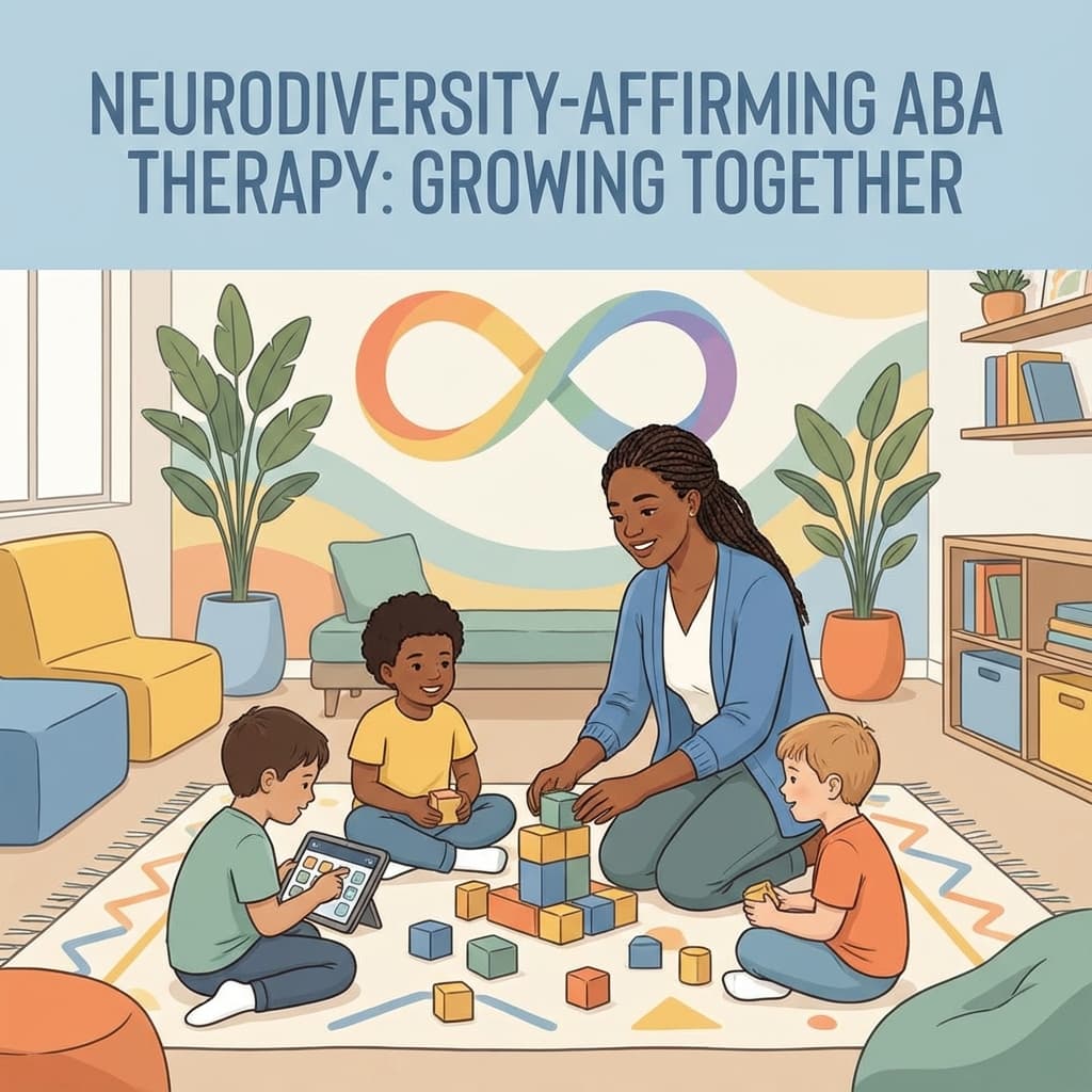 Happy child engaging in play-based therapy