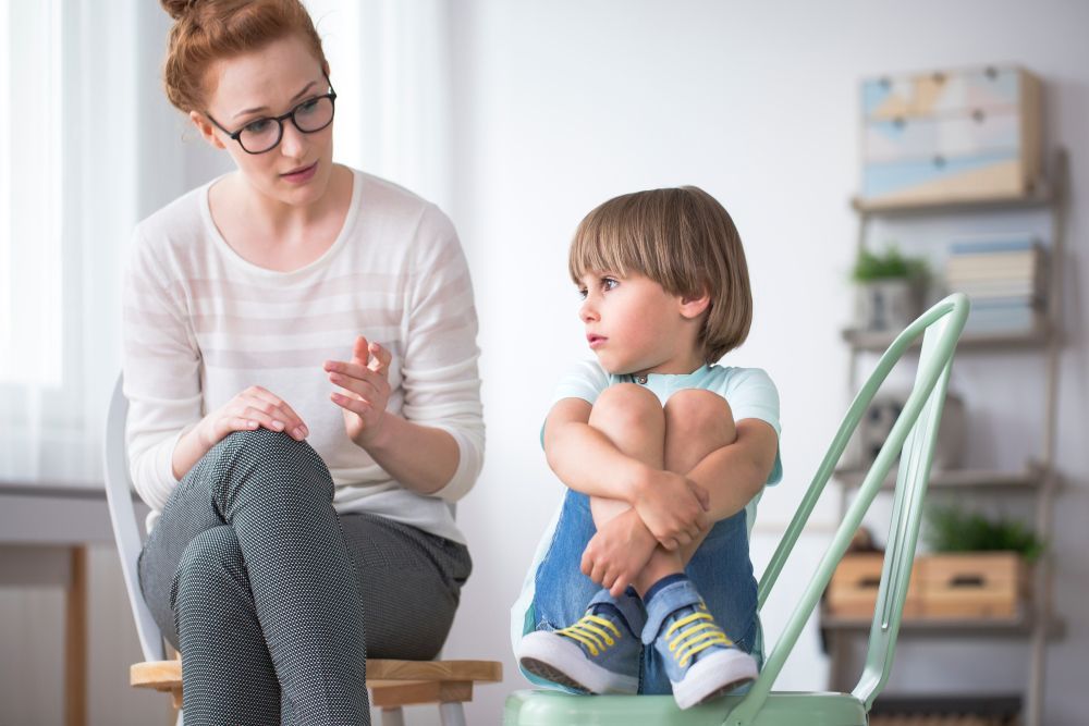 Child learning calming strategies for managing anxiety