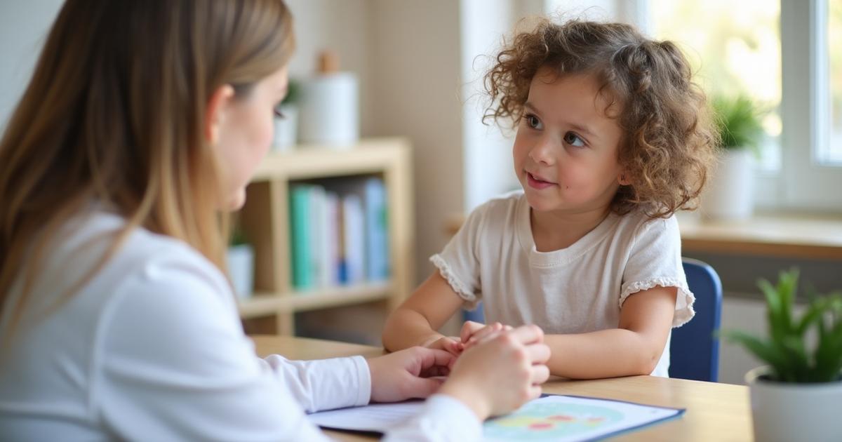 Healthcare provider conducting autism developmental screening assessment